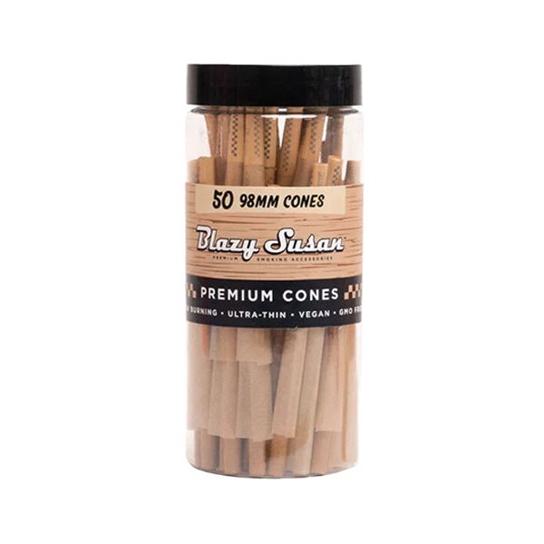 Blazy Susan 98mm Cones (50ct Jar) Unbleached packaging