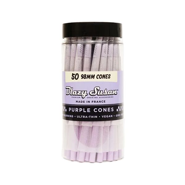 Blazy Susan 98mm Cones (50ct Jar) Purple packaging