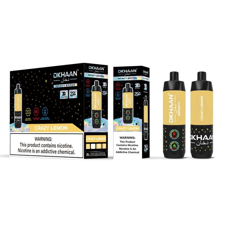 Dkhaan Infinity Disposable Crazy Lemon with packaging