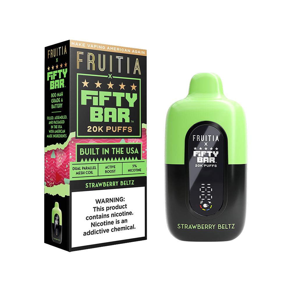 Fifty Bar Fruitia E-Cig Disposable 20000 Puffs 16mL 50mg