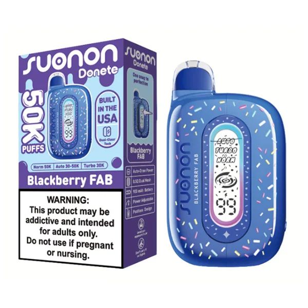 Suonon Donete Disposable Blackberry Fab with packaging