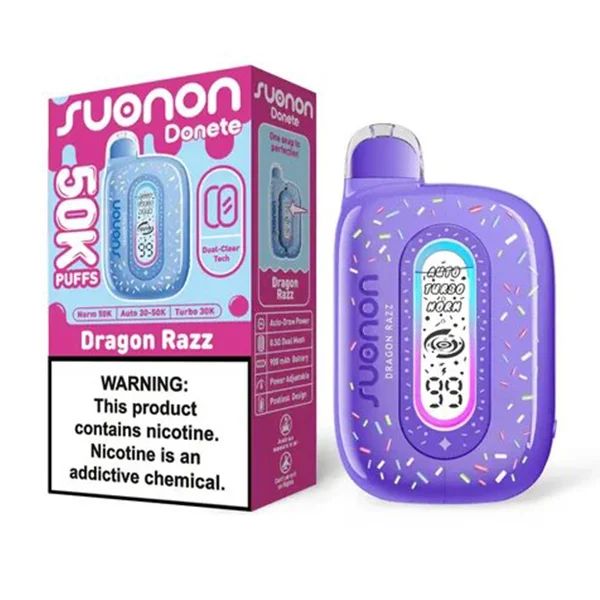 Suonon Donete Disposable Dragon Razz with packaging