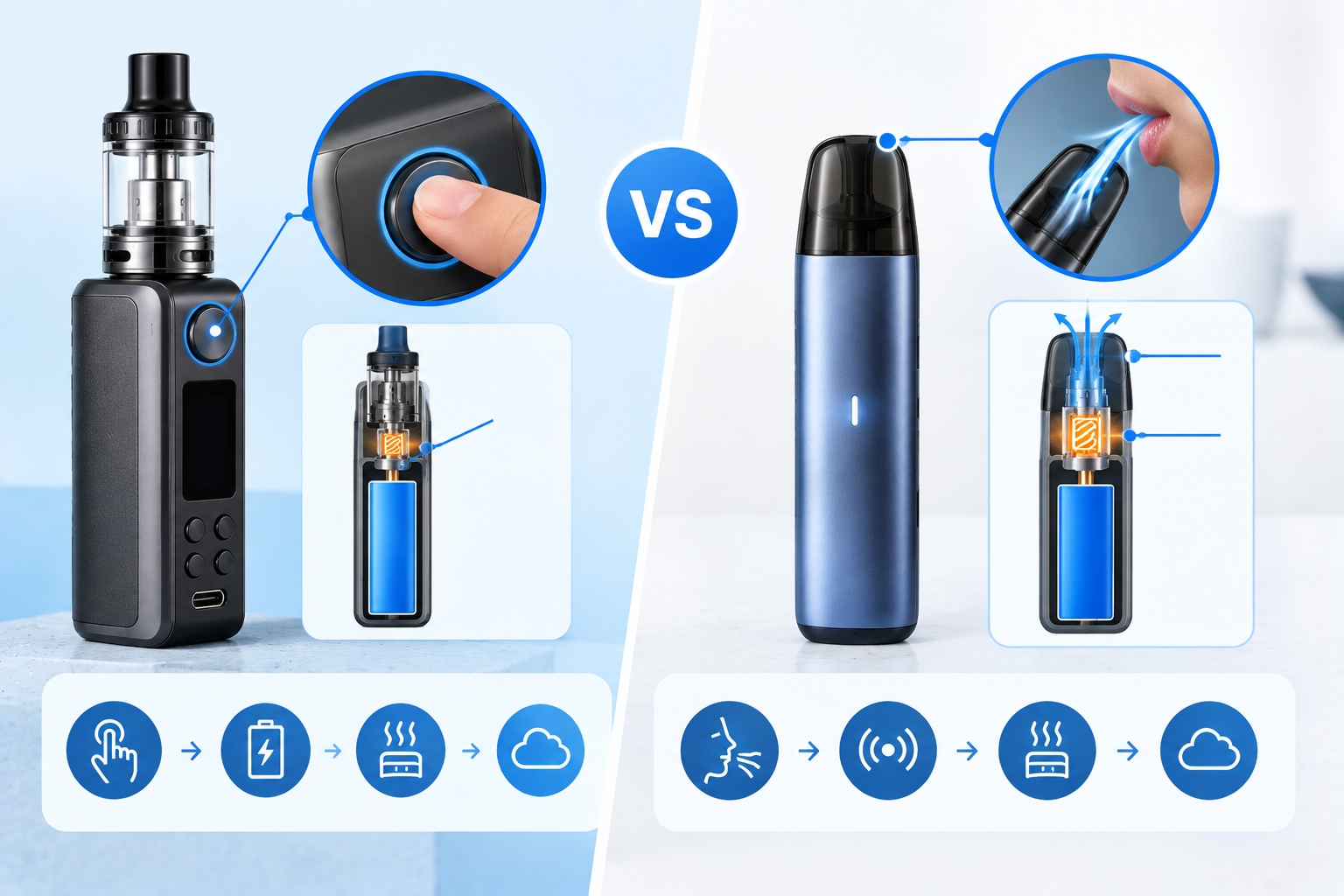 Button-Fired vs. Draw-Activated Vapes: How Each System Works